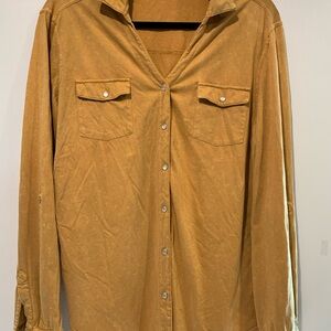 Reba Mustard Button-Up Blouse